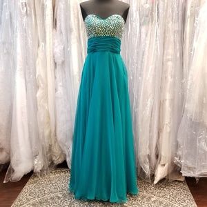 Seafoam Teal Chiffon Dress